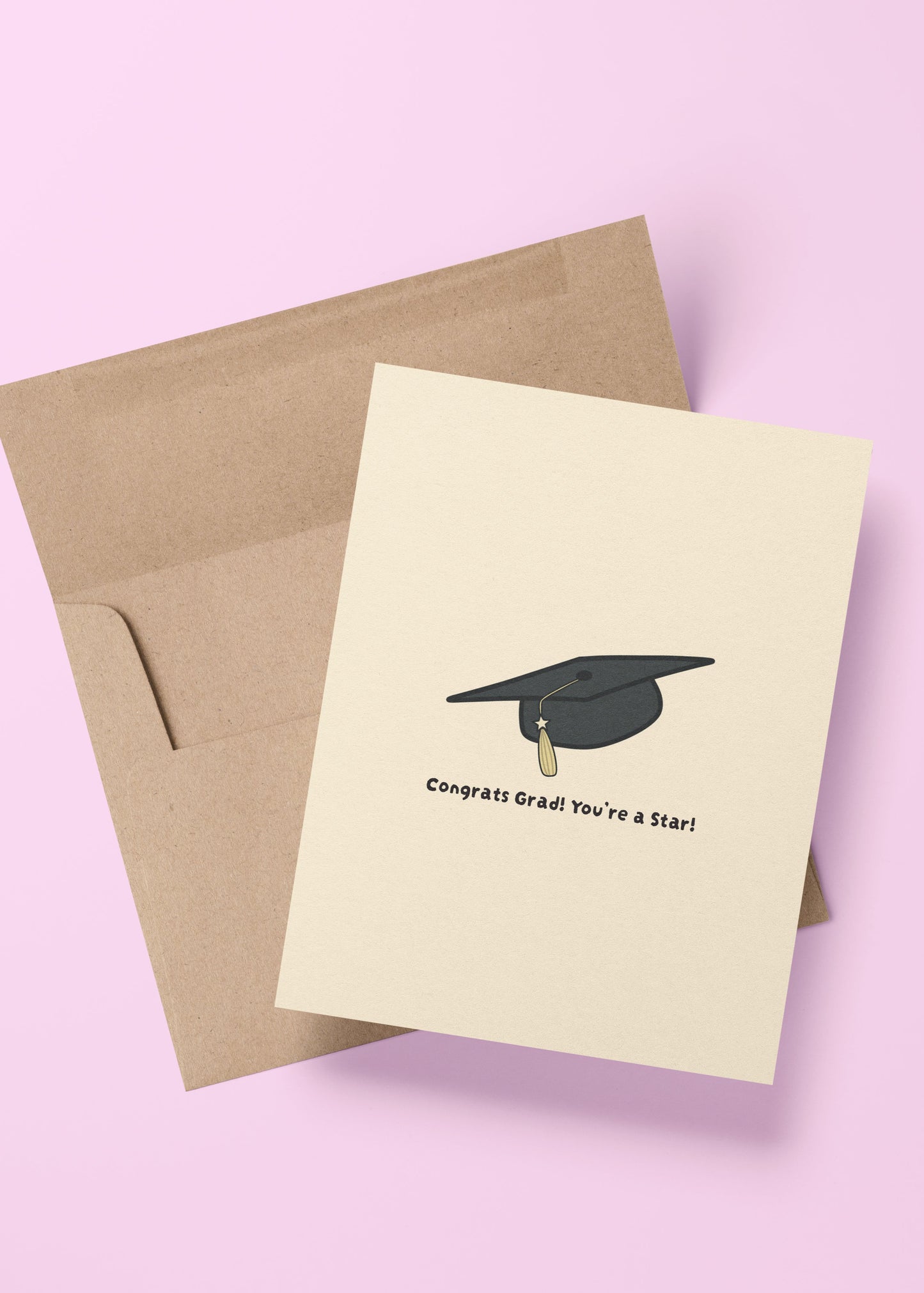 'congrats grad! you're a star!' star grad cap card
