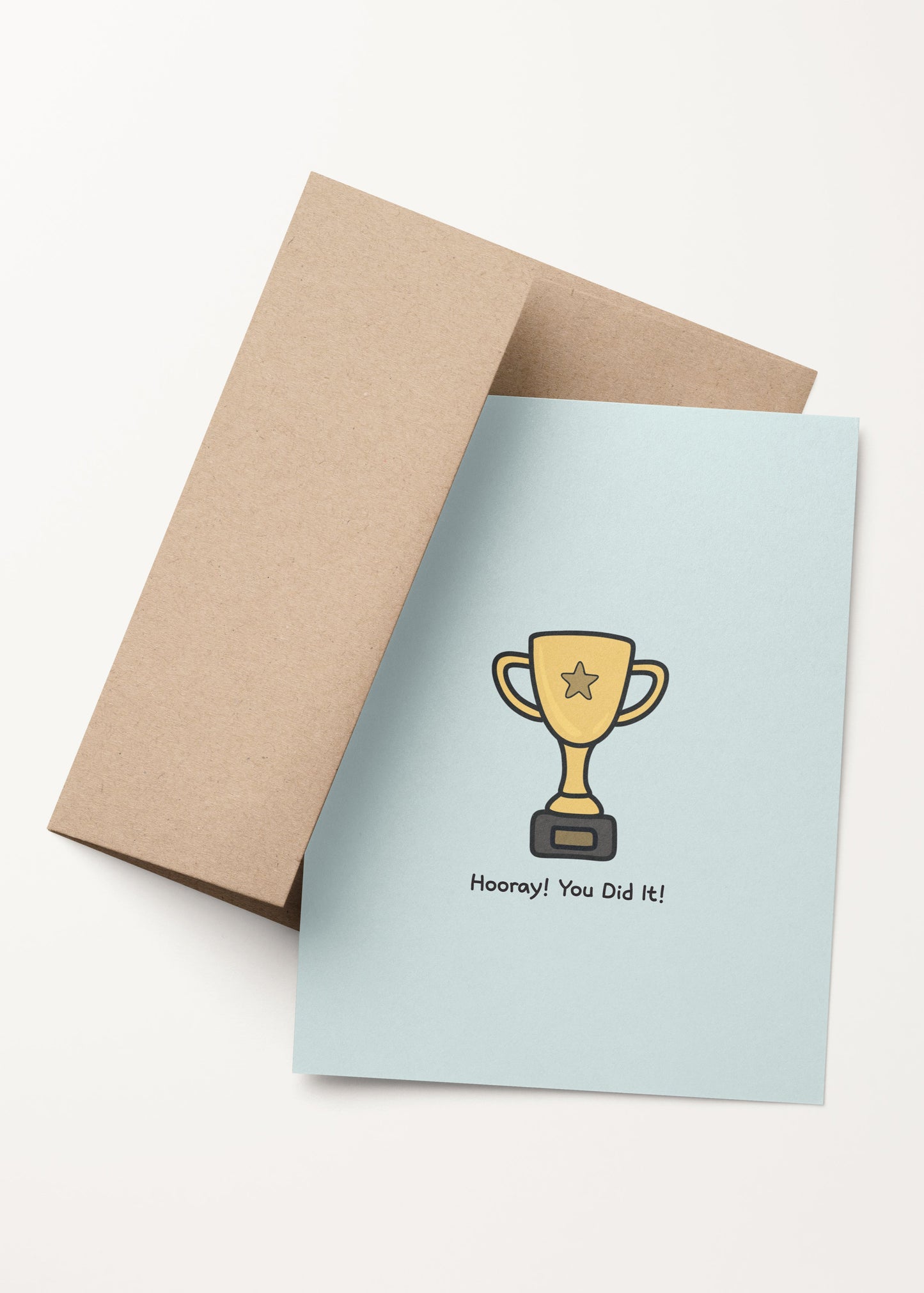 'hooray! you did it!' trophy card