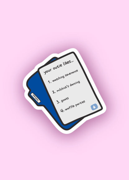 'your outie likes...' wellness file severance magnet