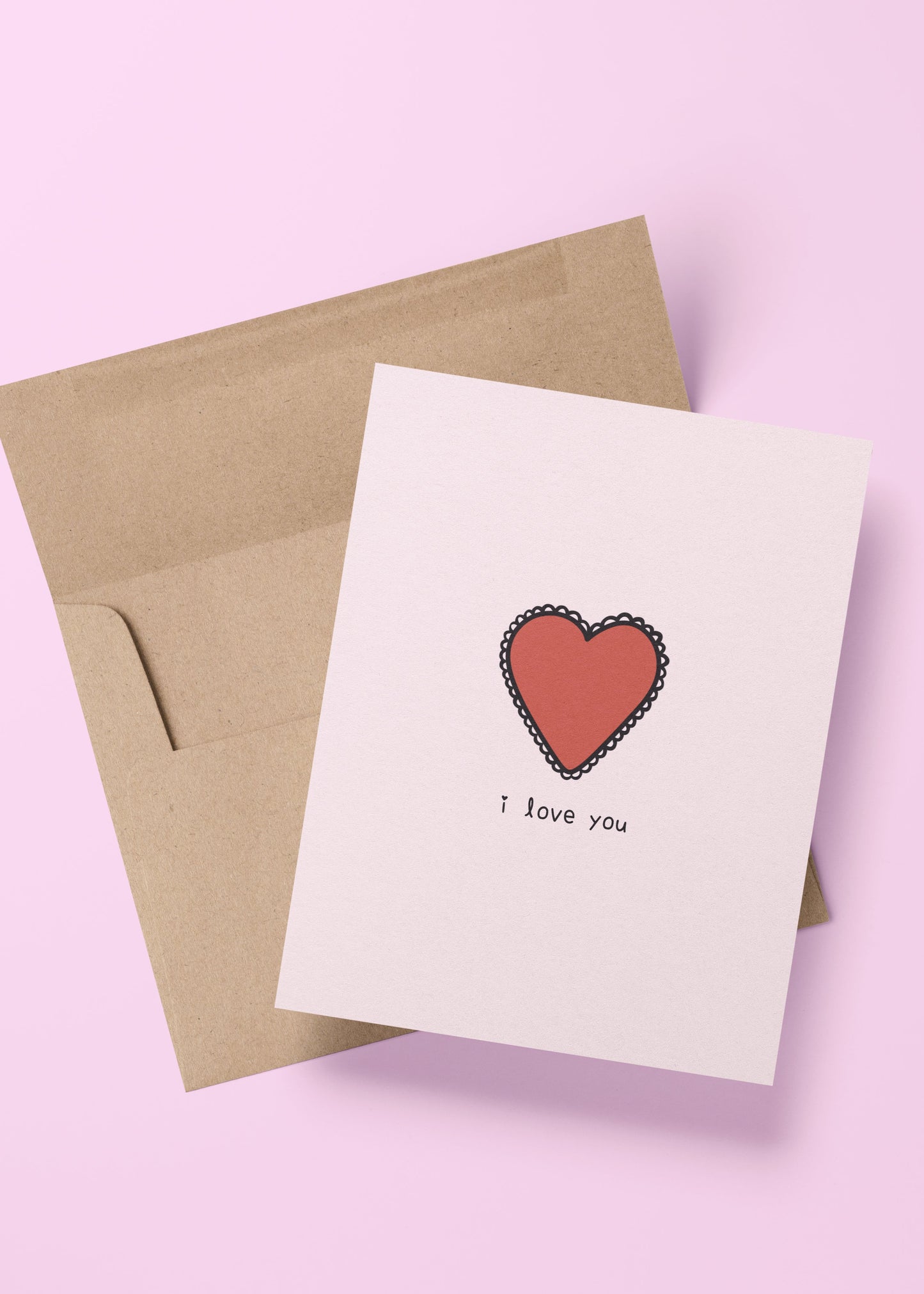 'i love you' lace heart card