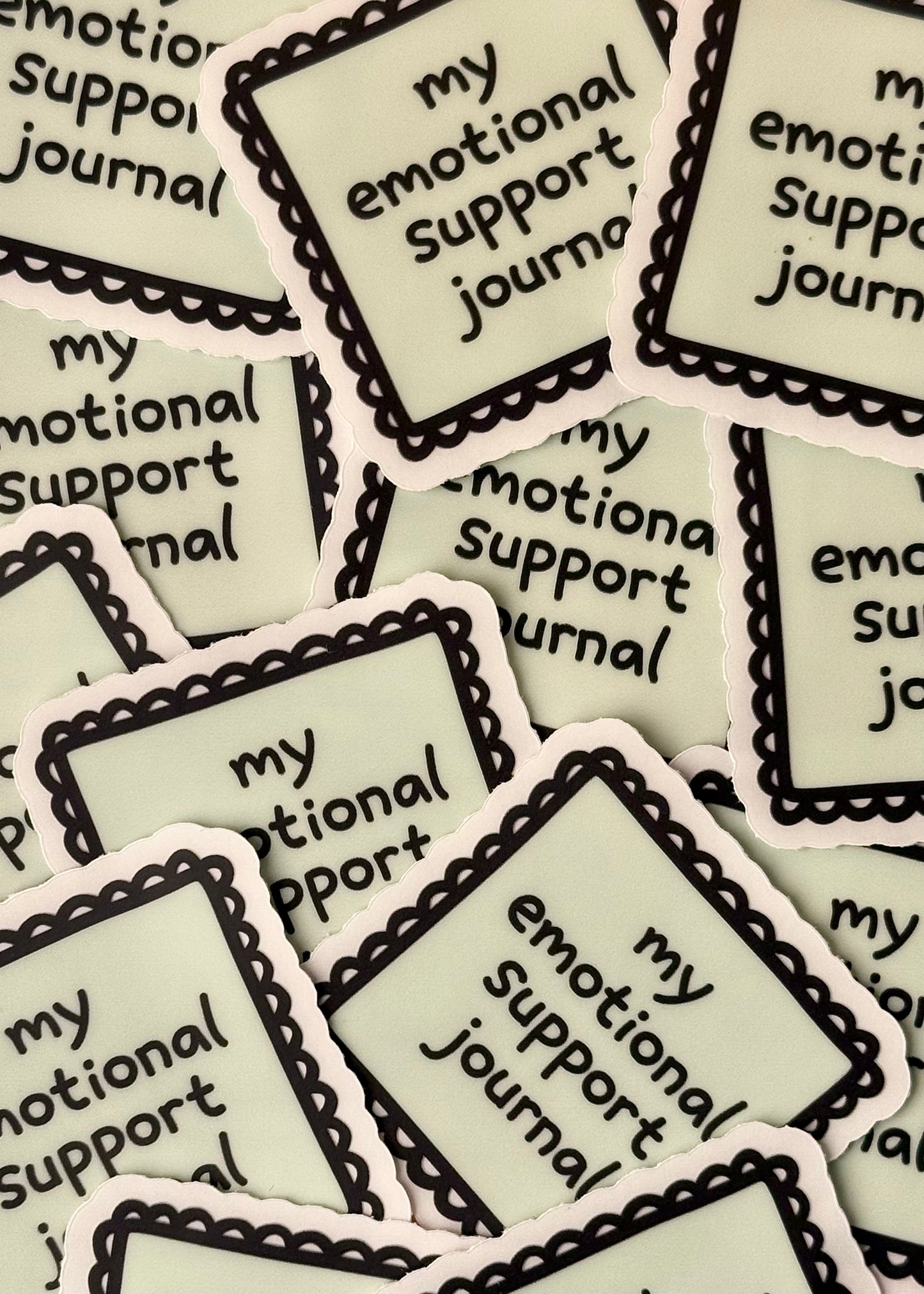 'my emotional support journal' sticker