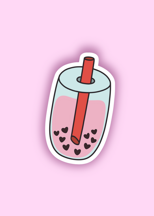 'heart boba' sticker