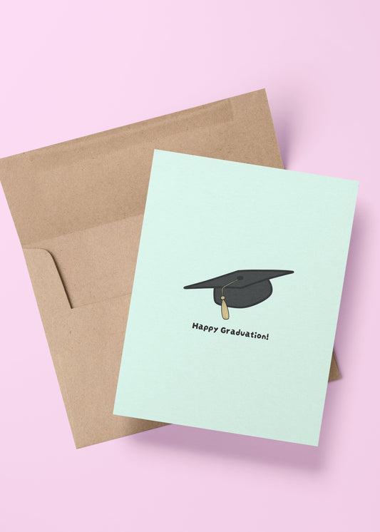 'happy graduation' grad cap card