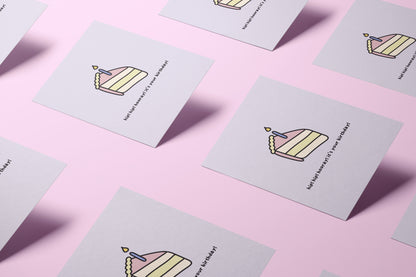 'hip! hip! hooray! it's your birthday!' cake slice card