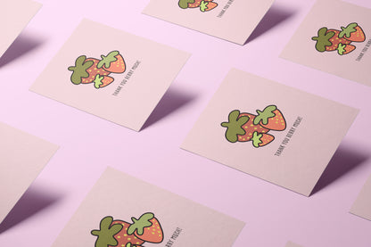 'thank you berry much' strawberry card