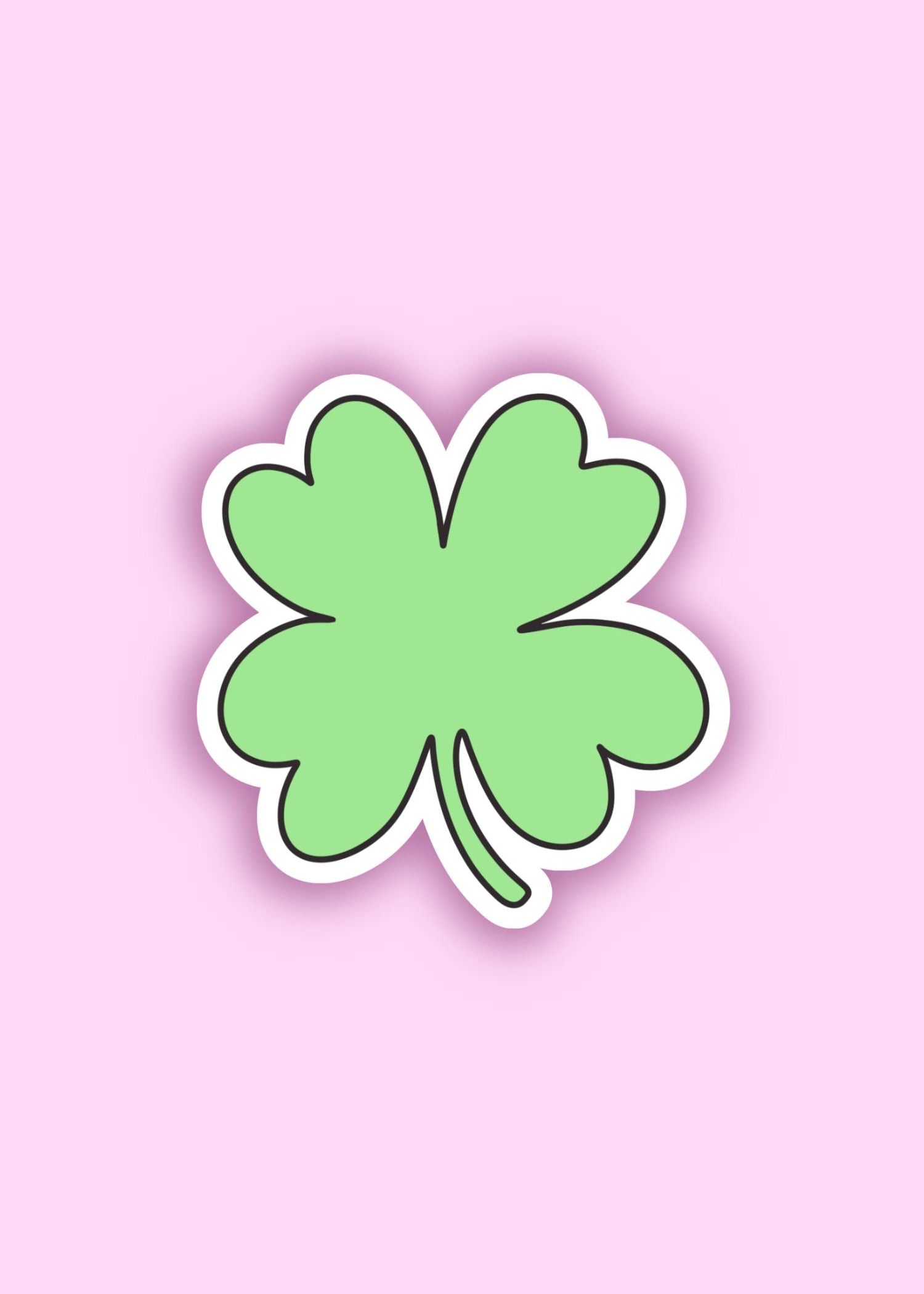 reen four-leaf clover vinyl sticker – lucky charm sticker perfect for laptops, water bottles, and journals