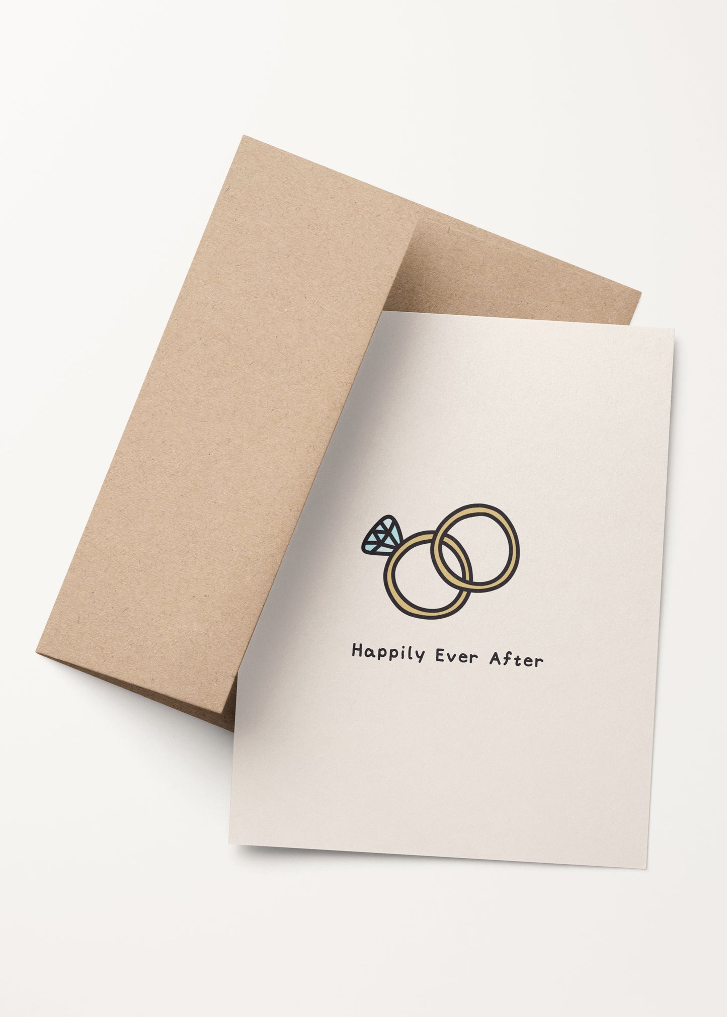 'happily ever after' ring engagement/wedding card