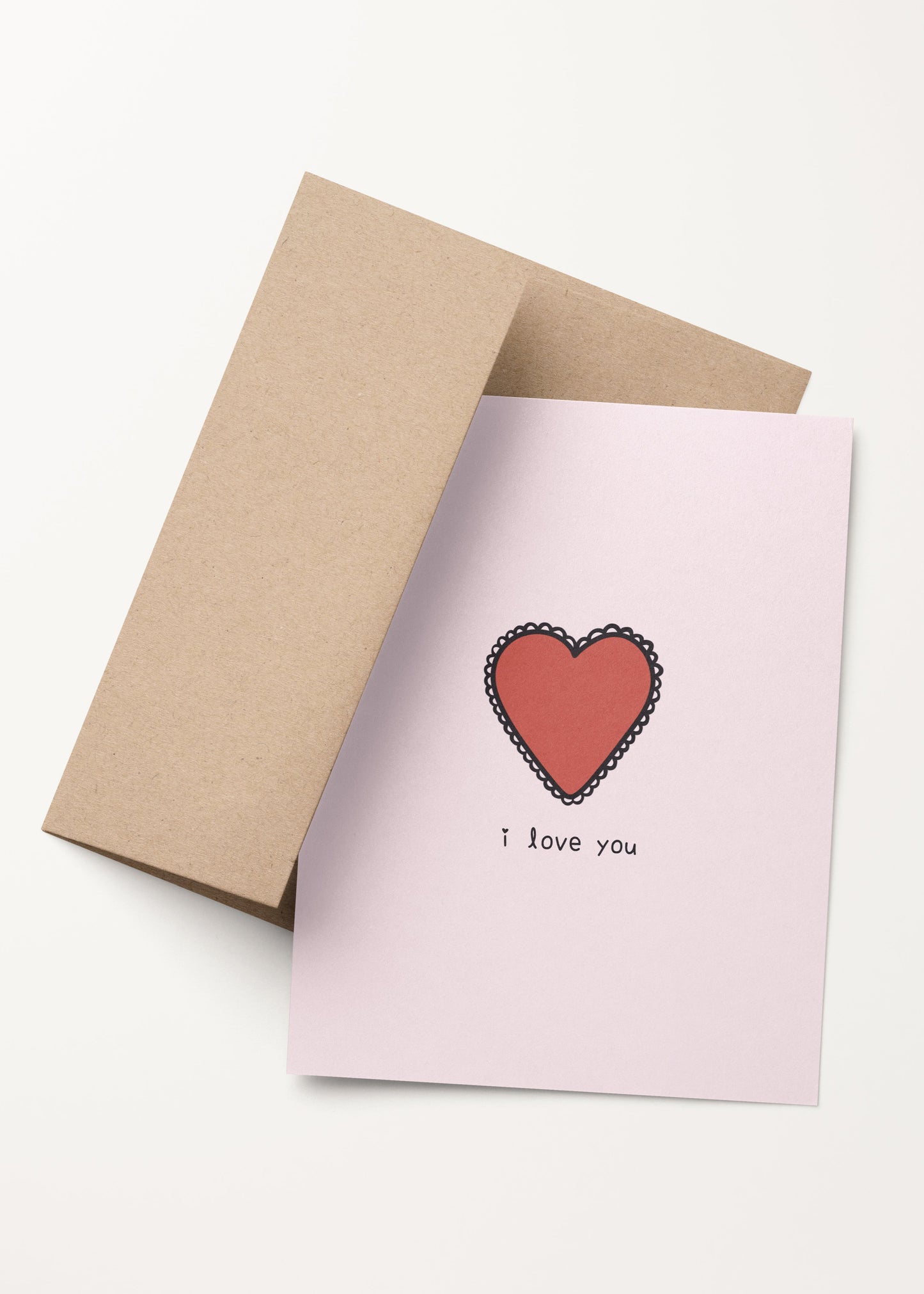 'i love you' lace heart card