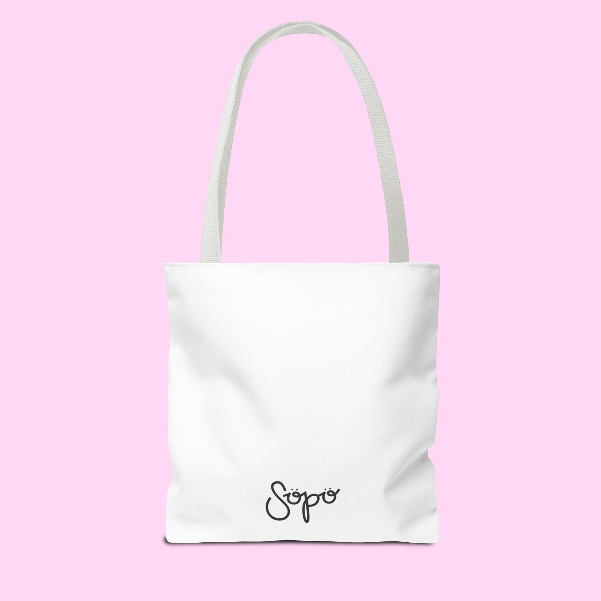 tote bag with “I’m literally just a girl” text – minimalist and cute everyday tote bag for shopping, books, and errands
