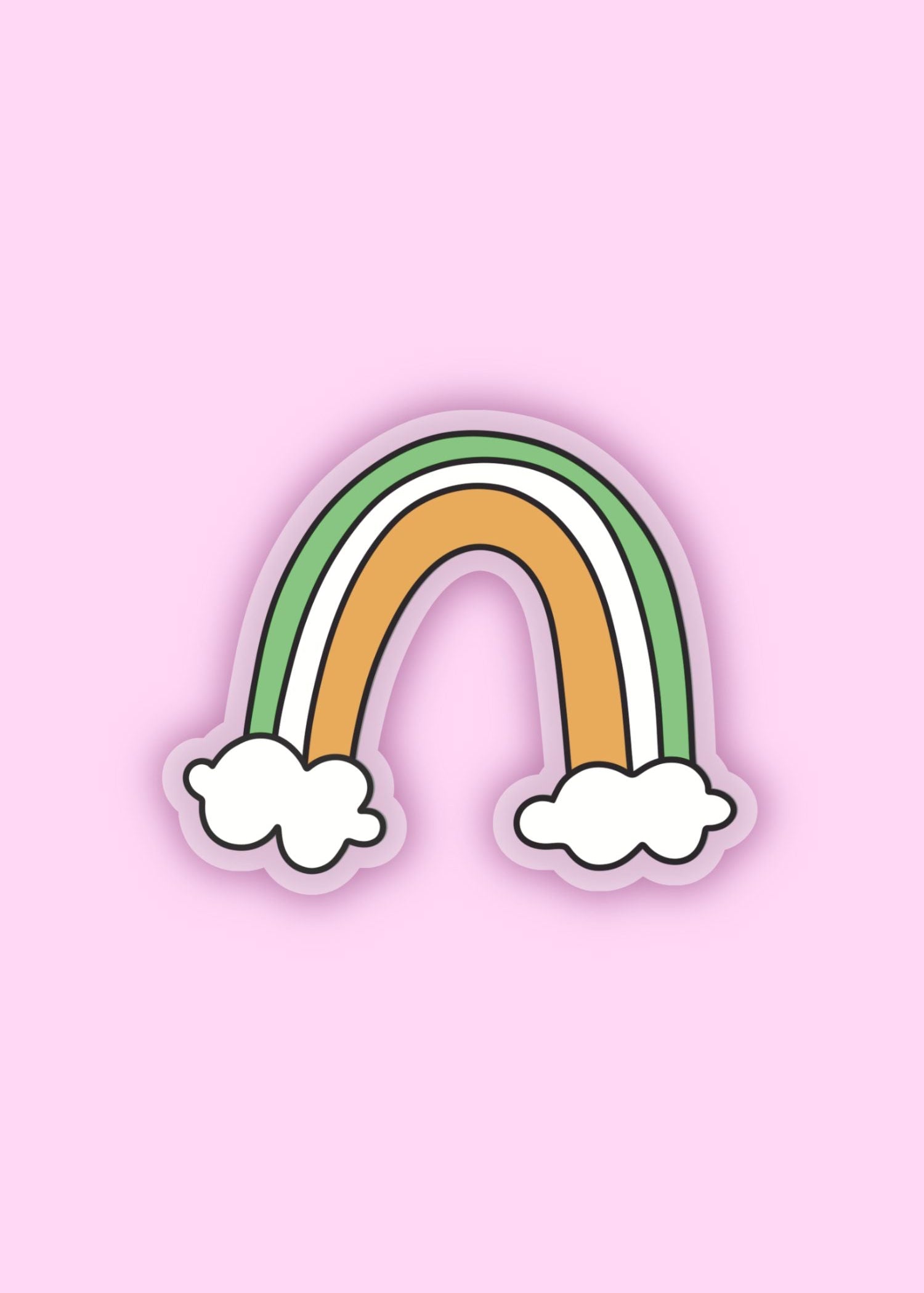 vibrant Irish rainbow vinyl sticker with shamrocks – colorful St. Patrick’s Day sticker for laptops, water bottles, and journals