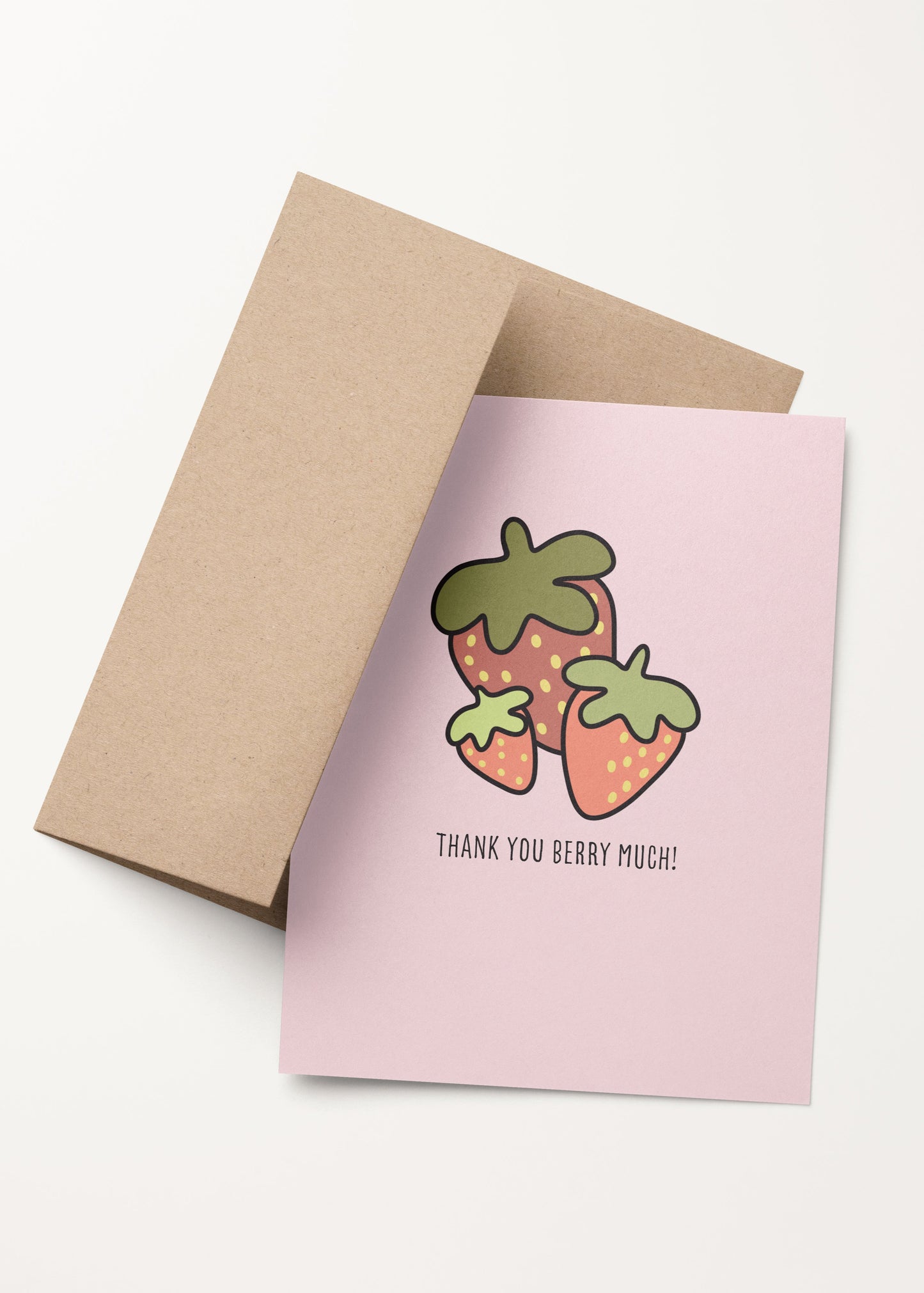 'thank you berry much' strawberry card