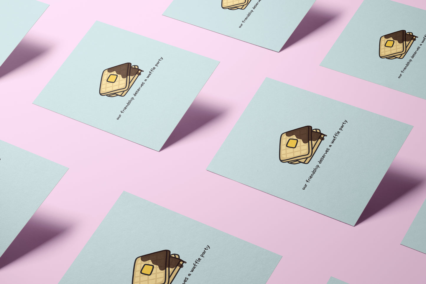 'our friendship deserves a waffle party' severance card