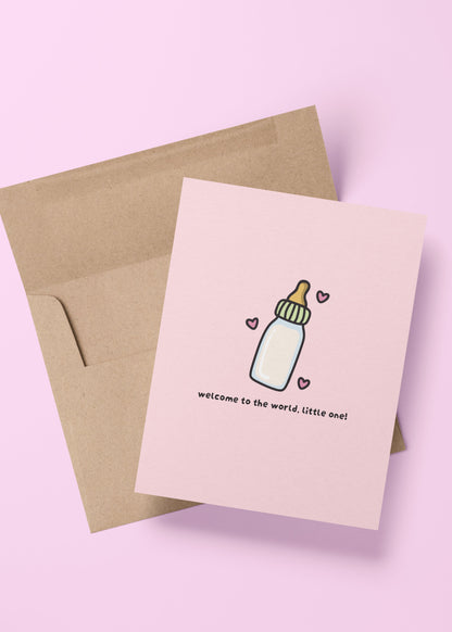 “welcome to the world, little one” new baby card – sweet greeting card for baby showers or newborn celebrations