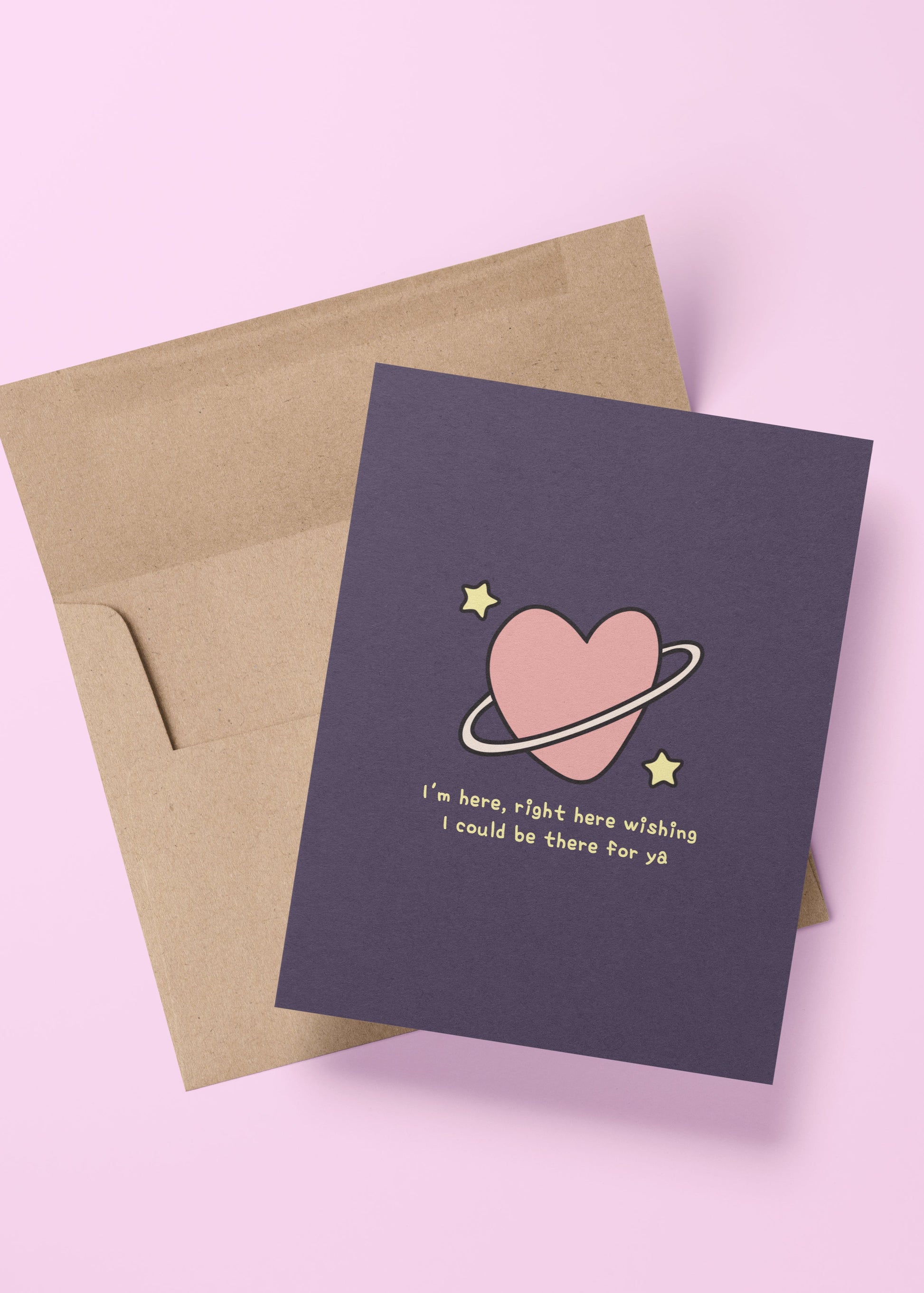 “wishing I could be there for ya” card inspired by Harry Styles’ song Satellite – perfect for long-distance relationships or fans